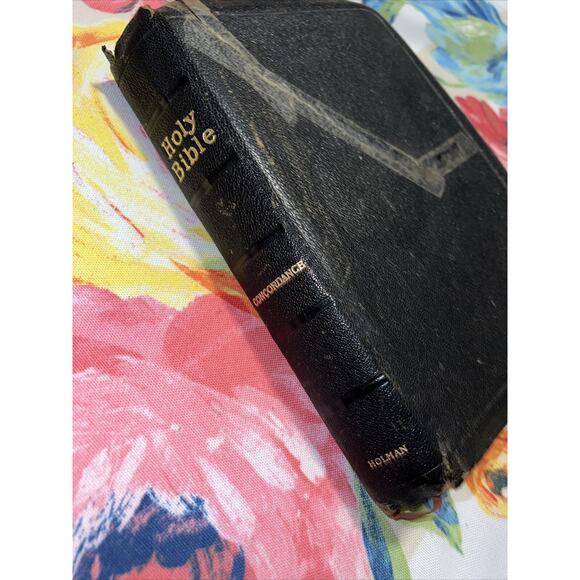 Genuine Morocco Leather Bible NEEDS RESTORATION Bad Condition Red Letter Edition - Picture 2 of 16